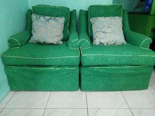 Sofa with cover and free throw pillow