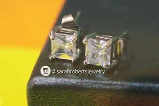 Diamond Sterling Silver Earrings