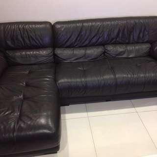 HTL Brand Full leather L-Shaped 3 Seater Sofa