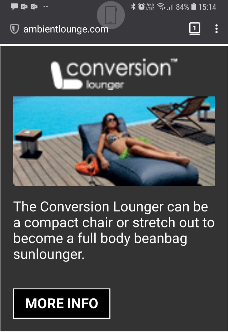 Ambientlonge Conversion Beanbag Lounger Chair