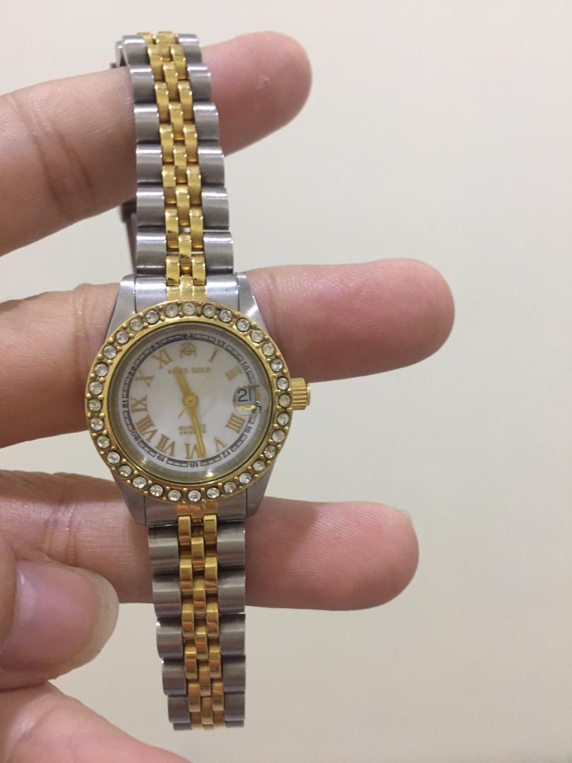Aries Gold 23k gold plated case Women Swiss Watch Women s Fashion