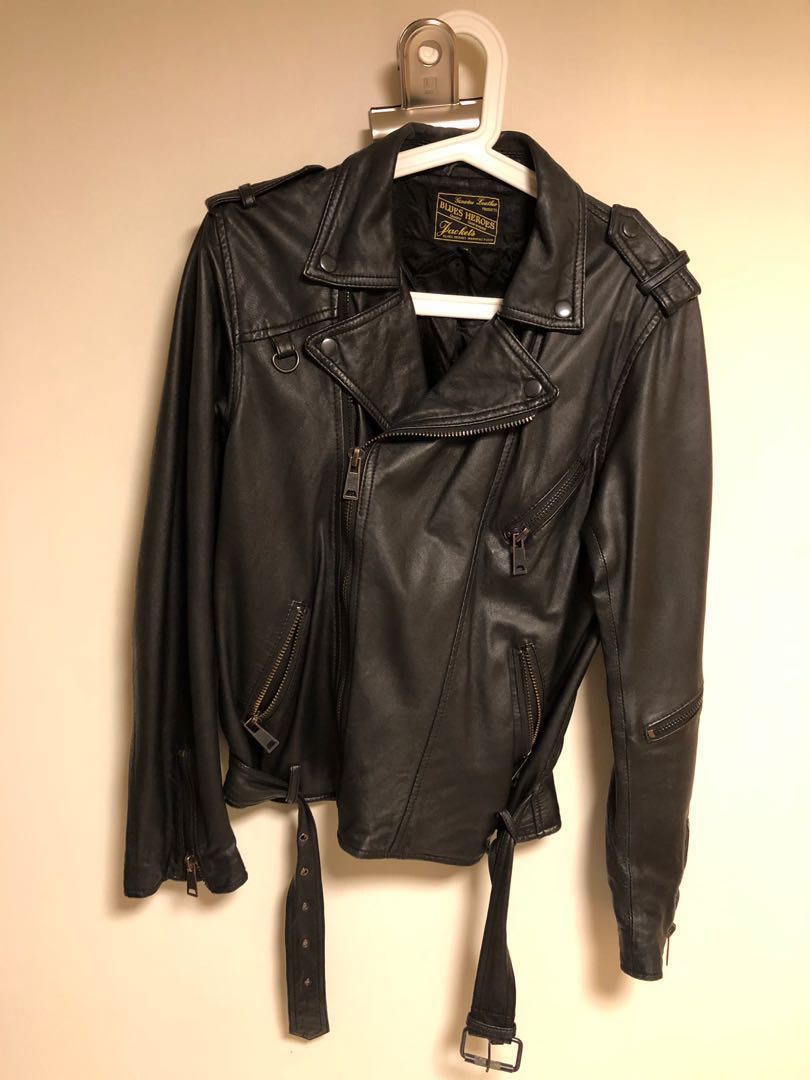 Blues Heroes Leather Biker Jacket 皮褸 Dmop, 男裝, 男裝衫 ＆ 外套 Carousell