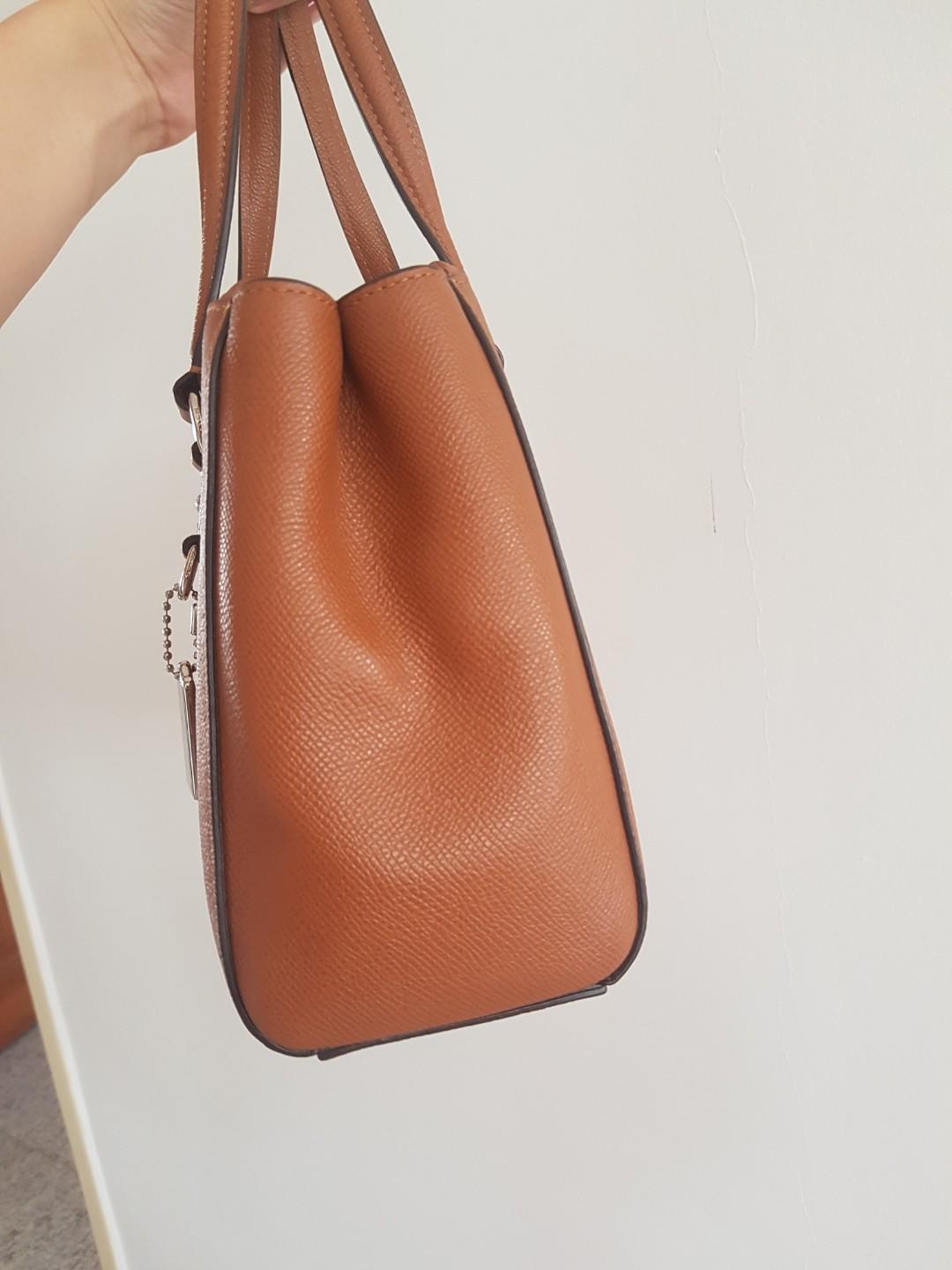 COACH Stanton Carryall 26 crossgrain leather Satchel Saddle bag Brown