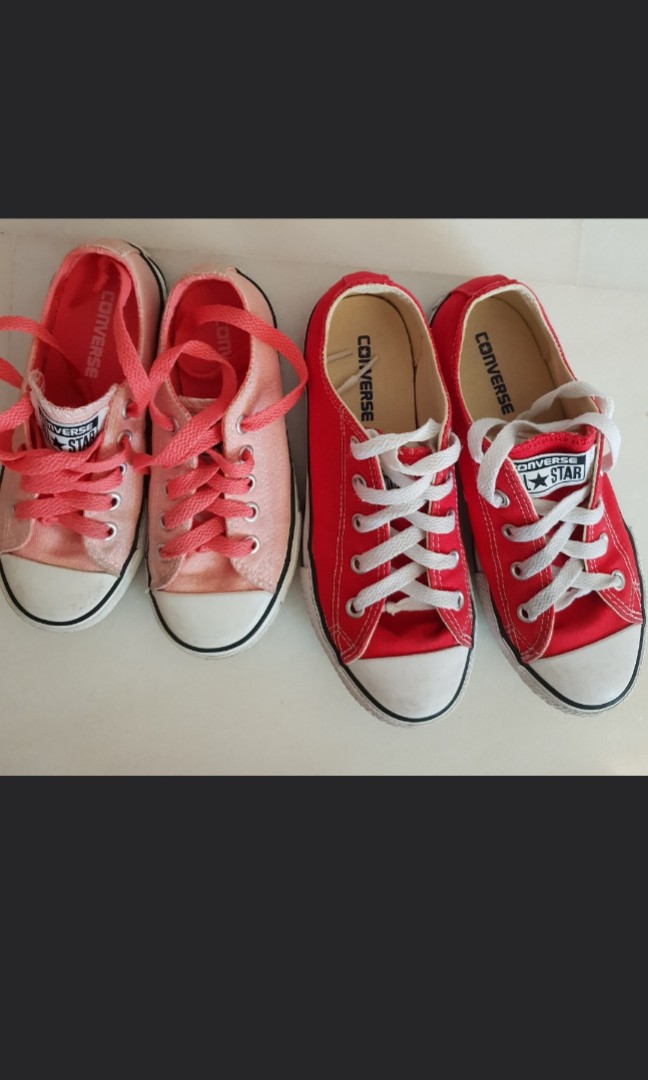 red kids converse shoes