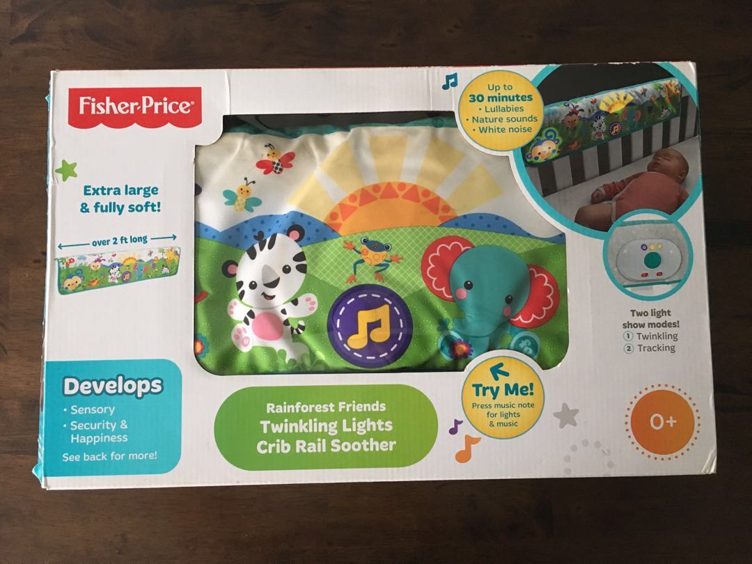 Fisher price rainforest crib rail soother clearance