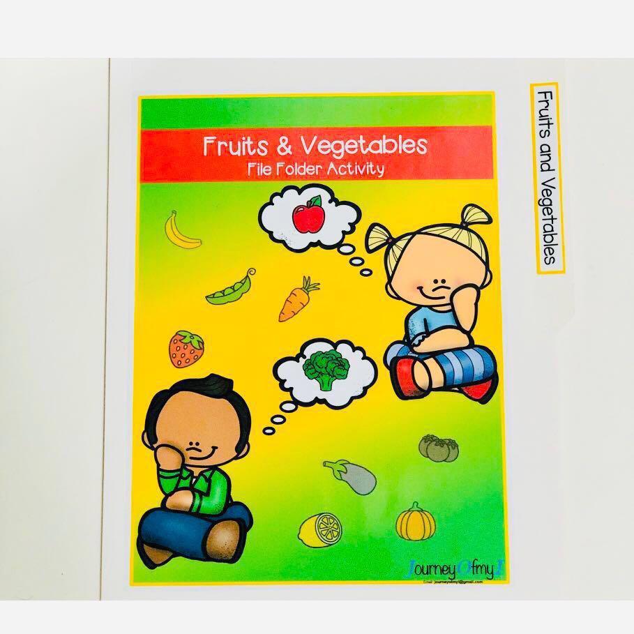 Fruits & Vegetables Shadow Matching File Folder, Babies & Kids, Baby