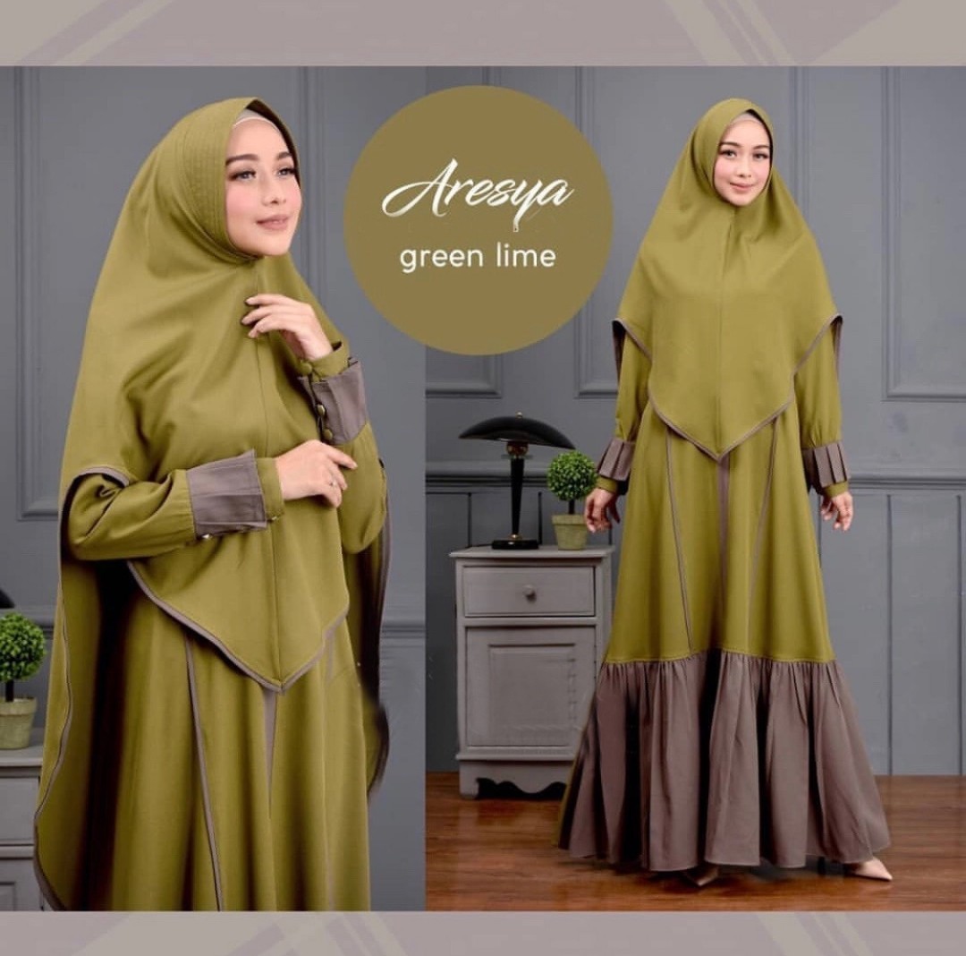 Glz Aresya Green Lime Grey Rp186000 Amunzen Maxi Busui