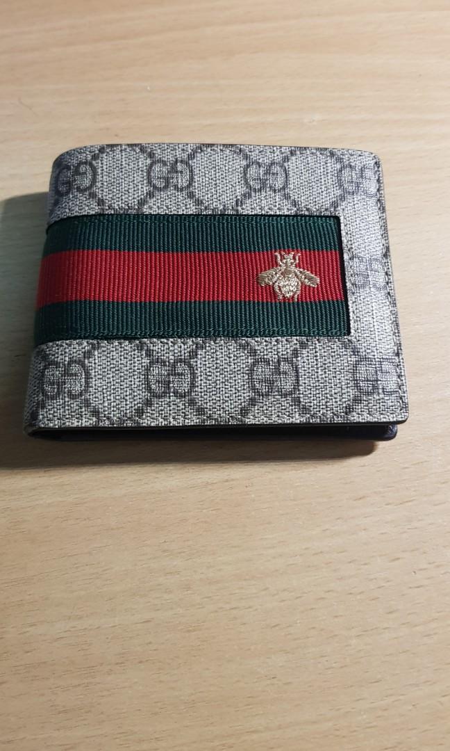 Gucci GG Supreme Web Bee Canvas Wallet 