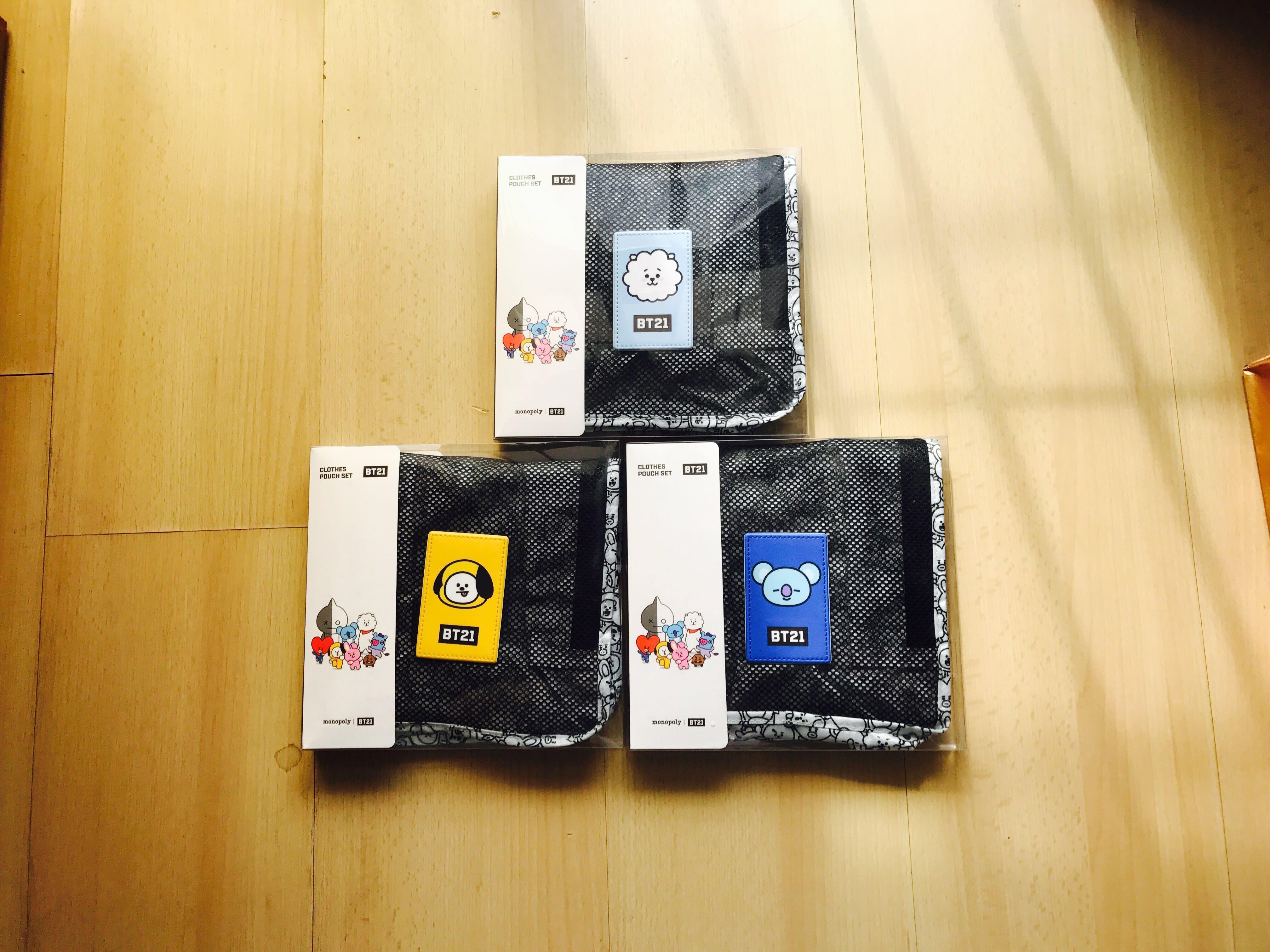 Instock Bt21 Monopoly Travel Clothes Pouch Set Entertainment K