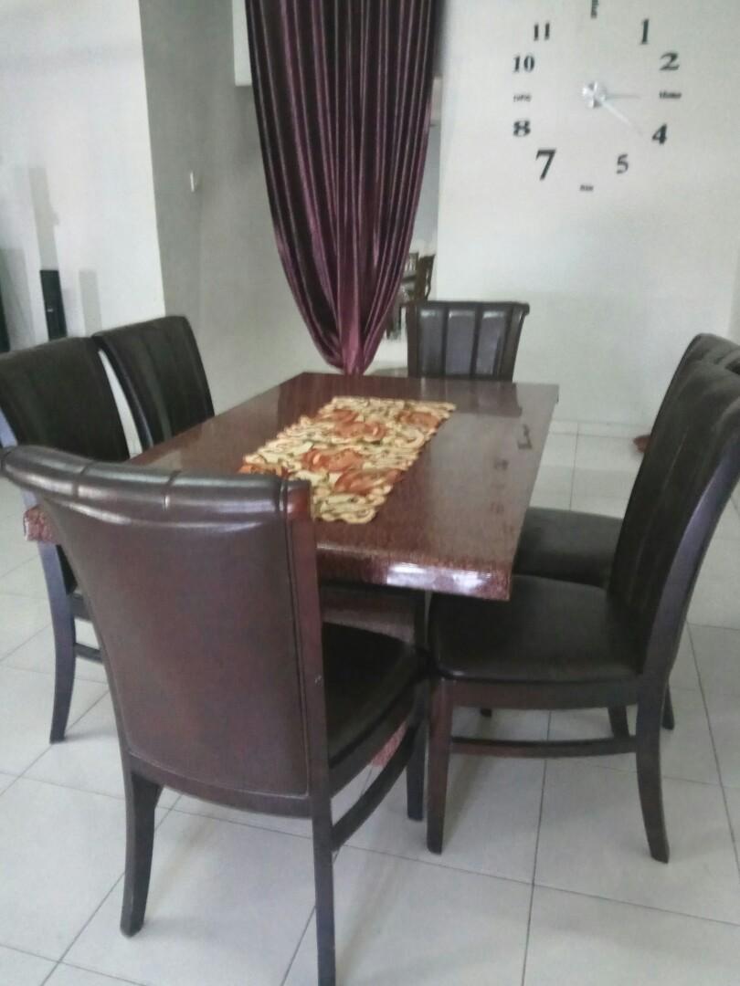 Marble Dining Table Set 6 Chairs On Carousell