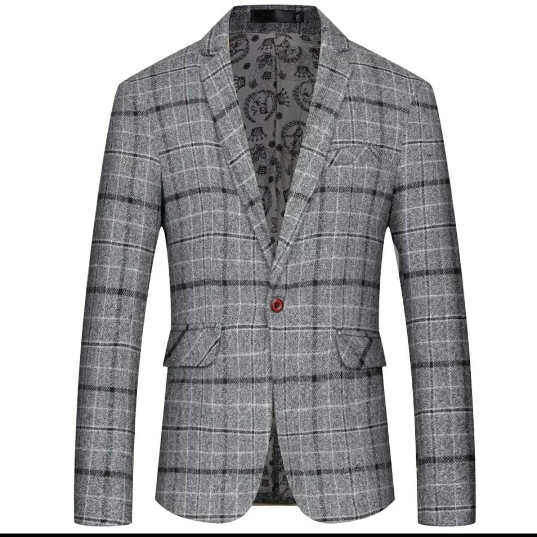 Checkered grey deals blazer