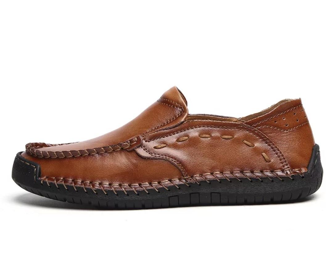 Men slip on loafers shoes comfy leather
