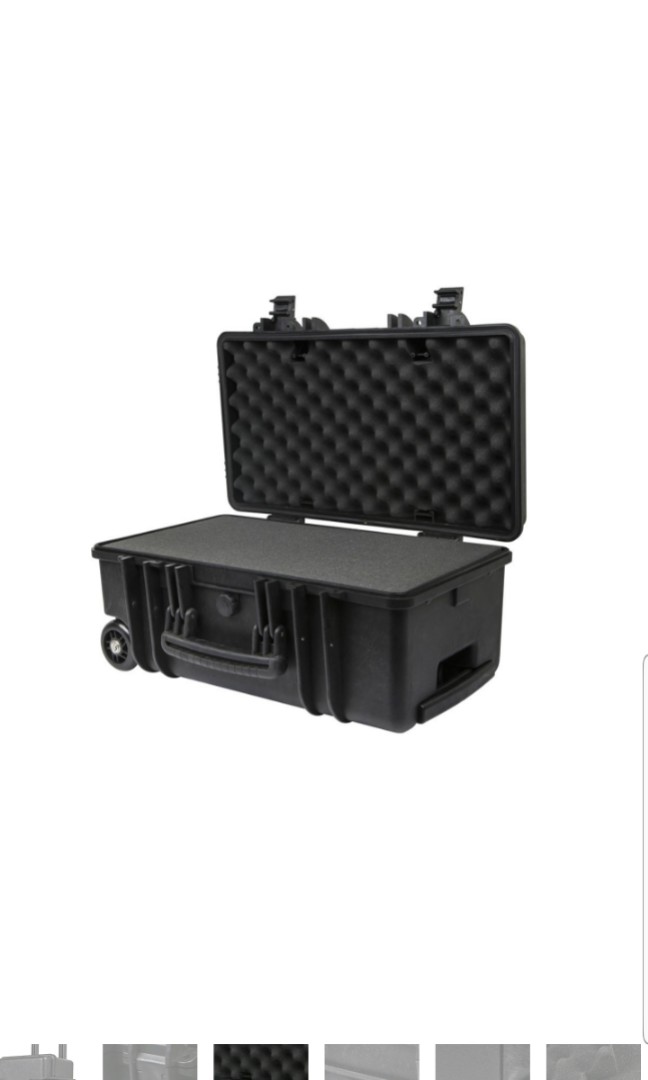 Monoprice Weatherproof Hard Case Camera Equipment Box Storage with Wheels Suitcase Lugaage with Customizable Foam Waterproof Weatherproof Hard Case Suitcase Luggage 22 inch 22