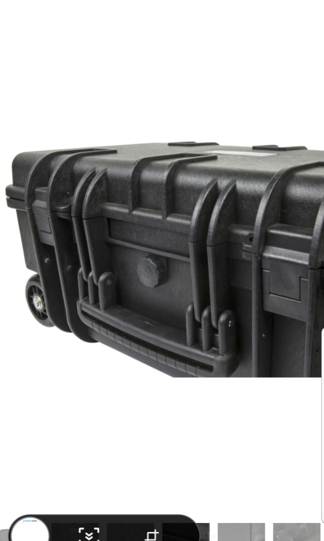 Monoprice Weatherproof Hard Case Camera Equipment Box Storage with Wheels Suitcase Lugaage with Customizable Foam Waterproof Weatherproof Hard Case Suitcase Luggage 22 inch 22
