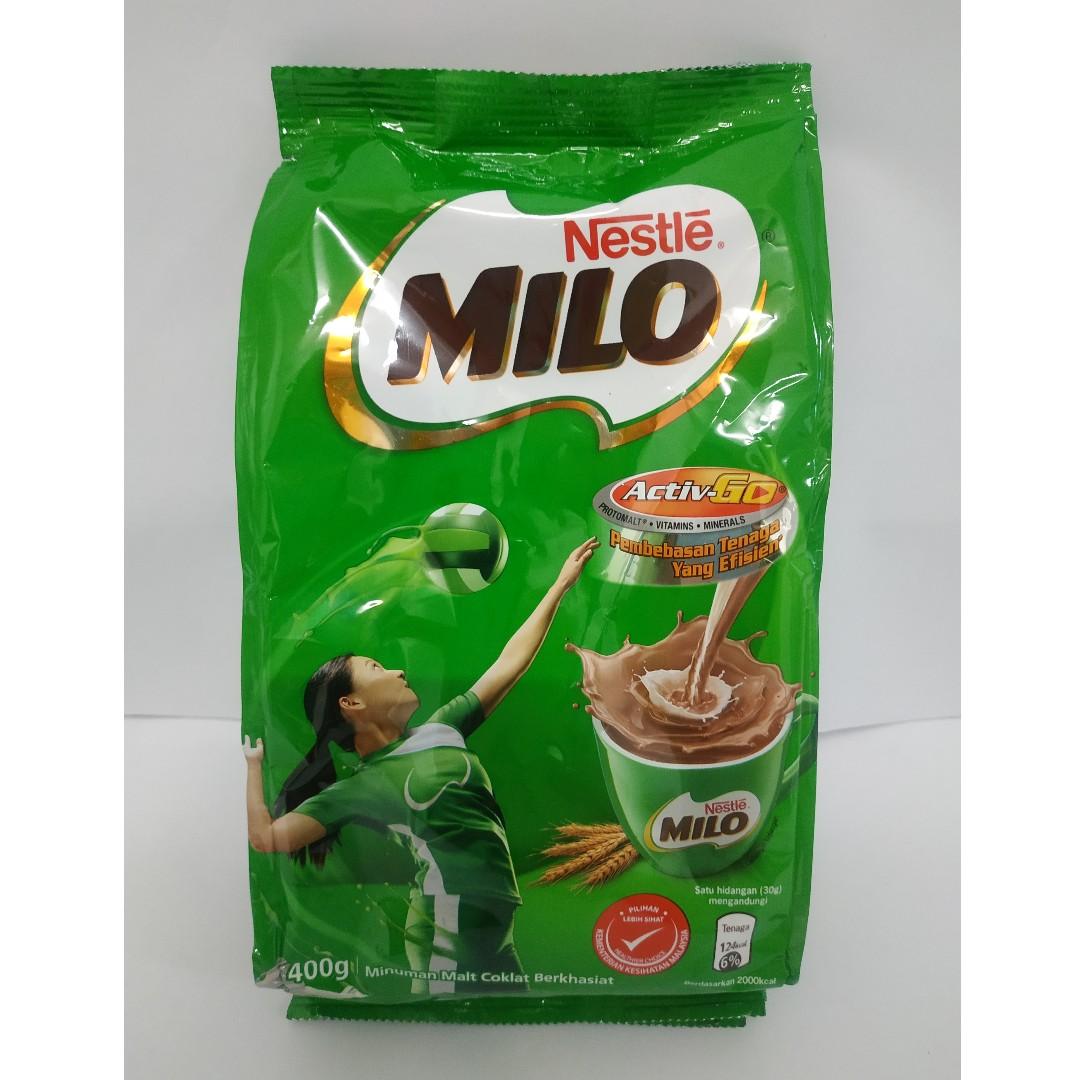 NESTLE MILO ACTIVEGO CHOCOLATE MALT POWDER Soft Pack 400g, Food