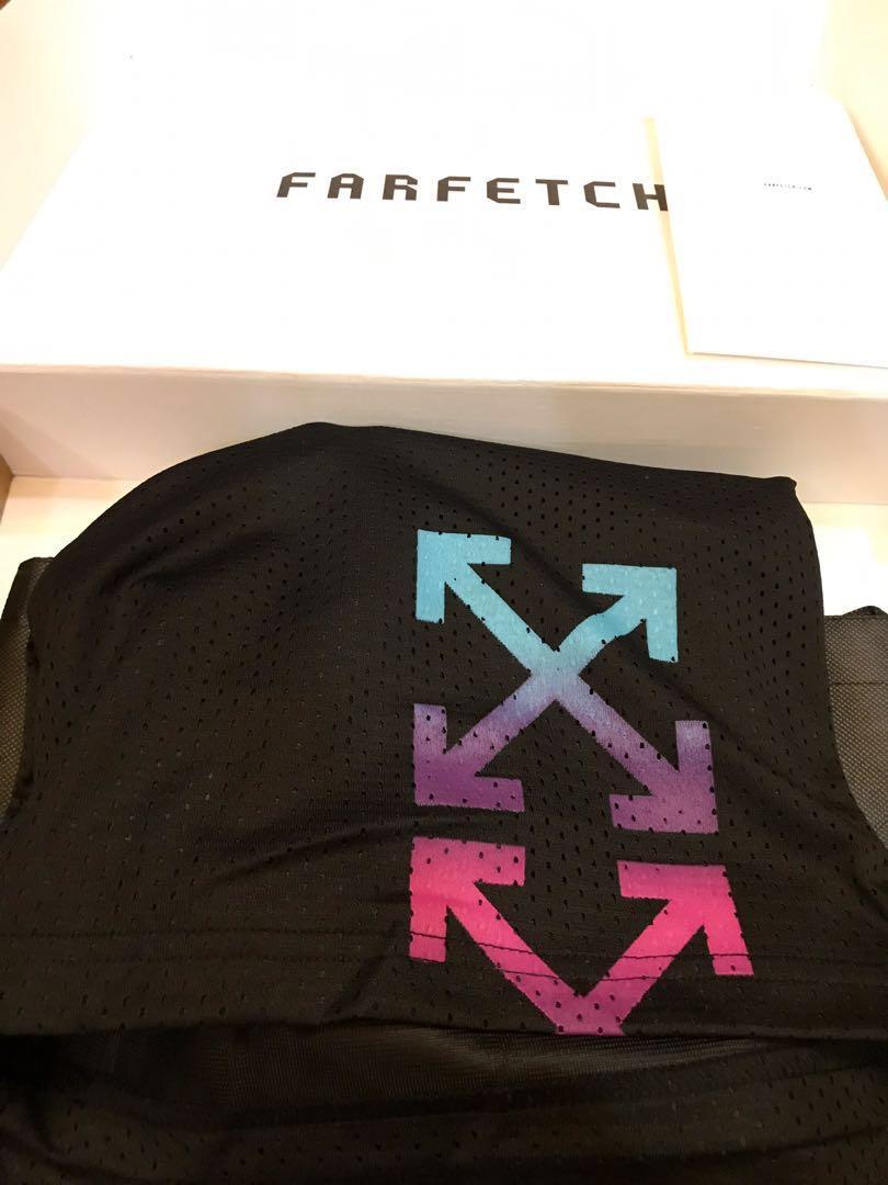 off white gradient mesh shorts