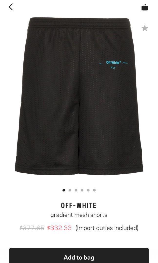 off white gradient mesh shorts