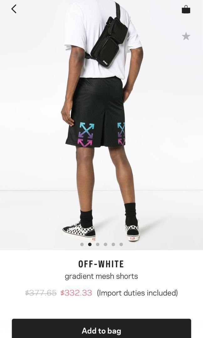 Off White Gradient Mesh Shorts NEW SEASON BNIBWT RTP 330 Men s Fashion Bottoms Shorts on Carousell