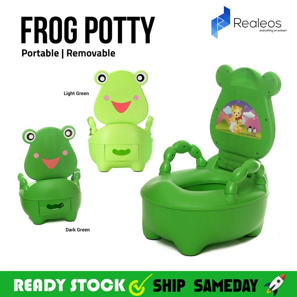 Portable Frog Sit Baby Potty Removable Waste Tray Toilet Bowl, Babies