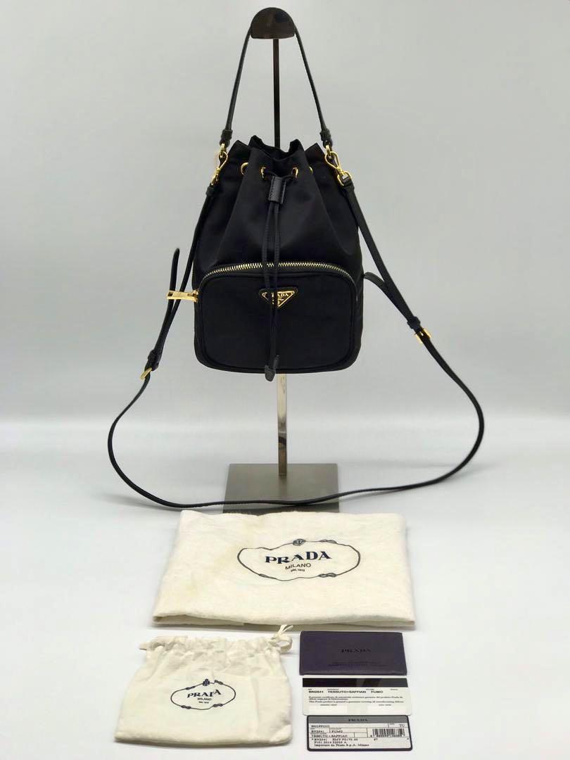 Prada tessuto mini bucket crossbody bag online