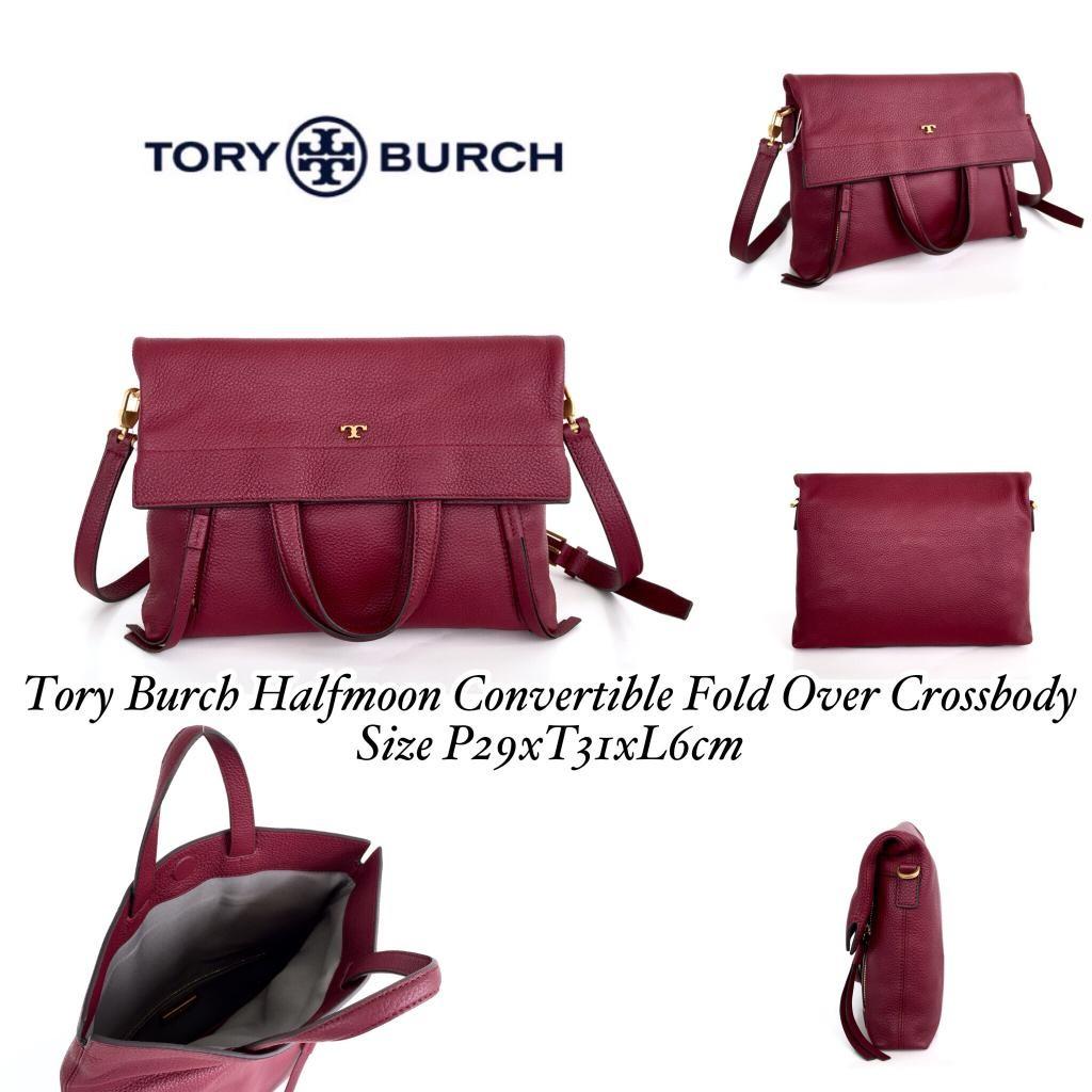 READY STOCK NAME Tory Burch Halfmoon Convertible Fold Over Crossbody Size P29xT31xL6cm HARGA 2.700.000 BERAT 0 86kg KUALITAS Sisa