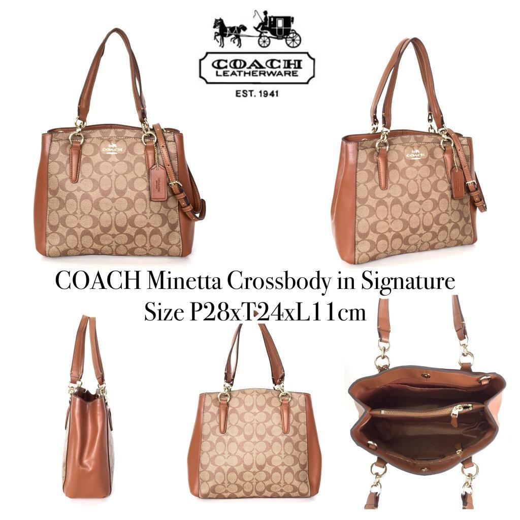 READY STOCK Name COACH Minetta Crossbody in Signature Size P28xT24xL11cm Harga Rp 1.950.000 with dustbag paperbag and CC selama