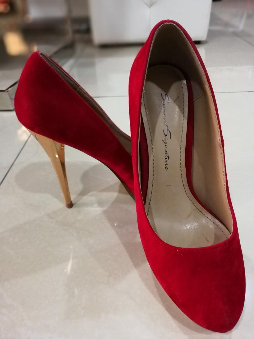 red velvet high heels