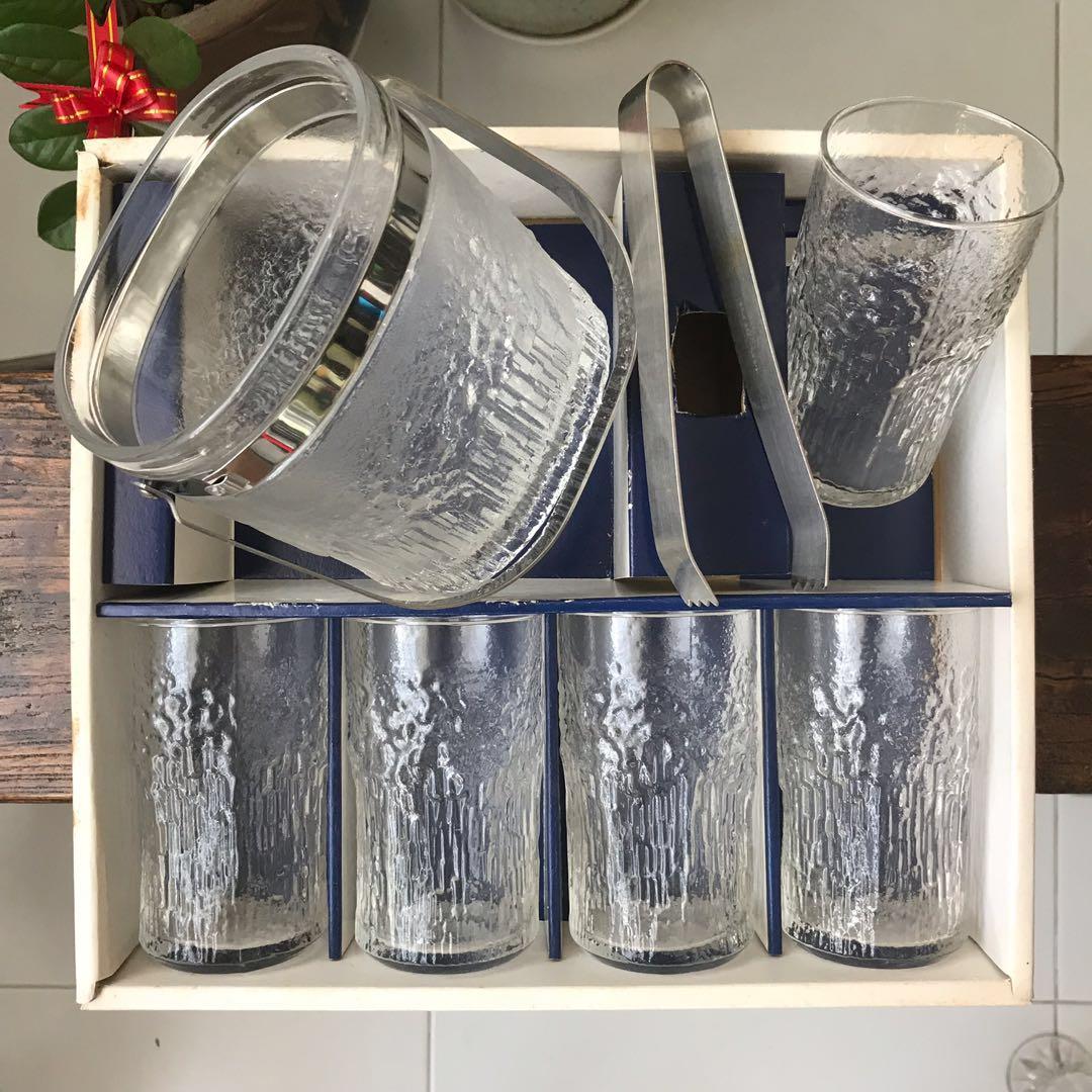 Retro Drinking Glasses Set, Furniture & Home Living, Kitchenware ...