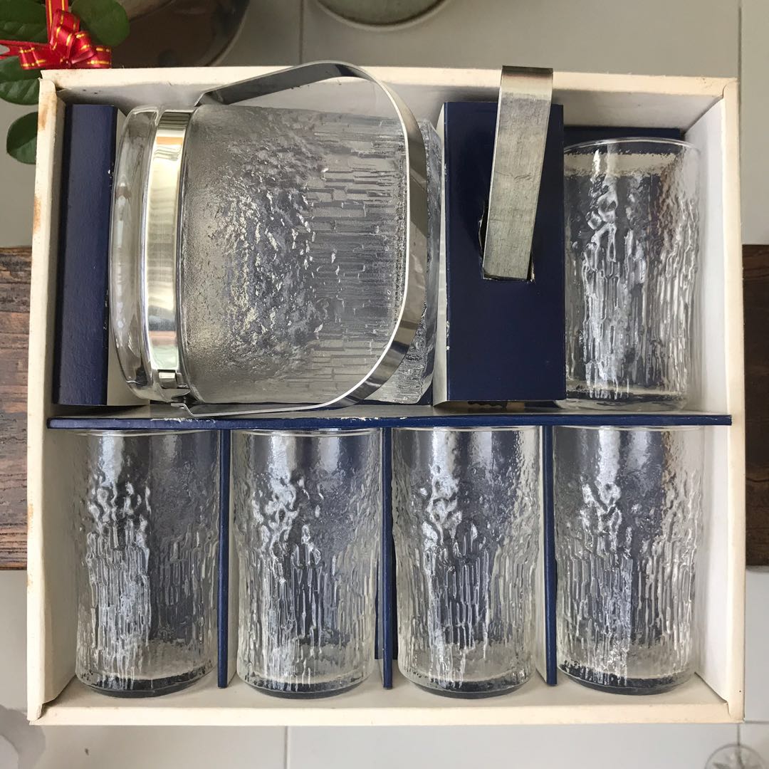 Retro Drinking Glasses Set, Furniture & Home Living, Kitchenware ...