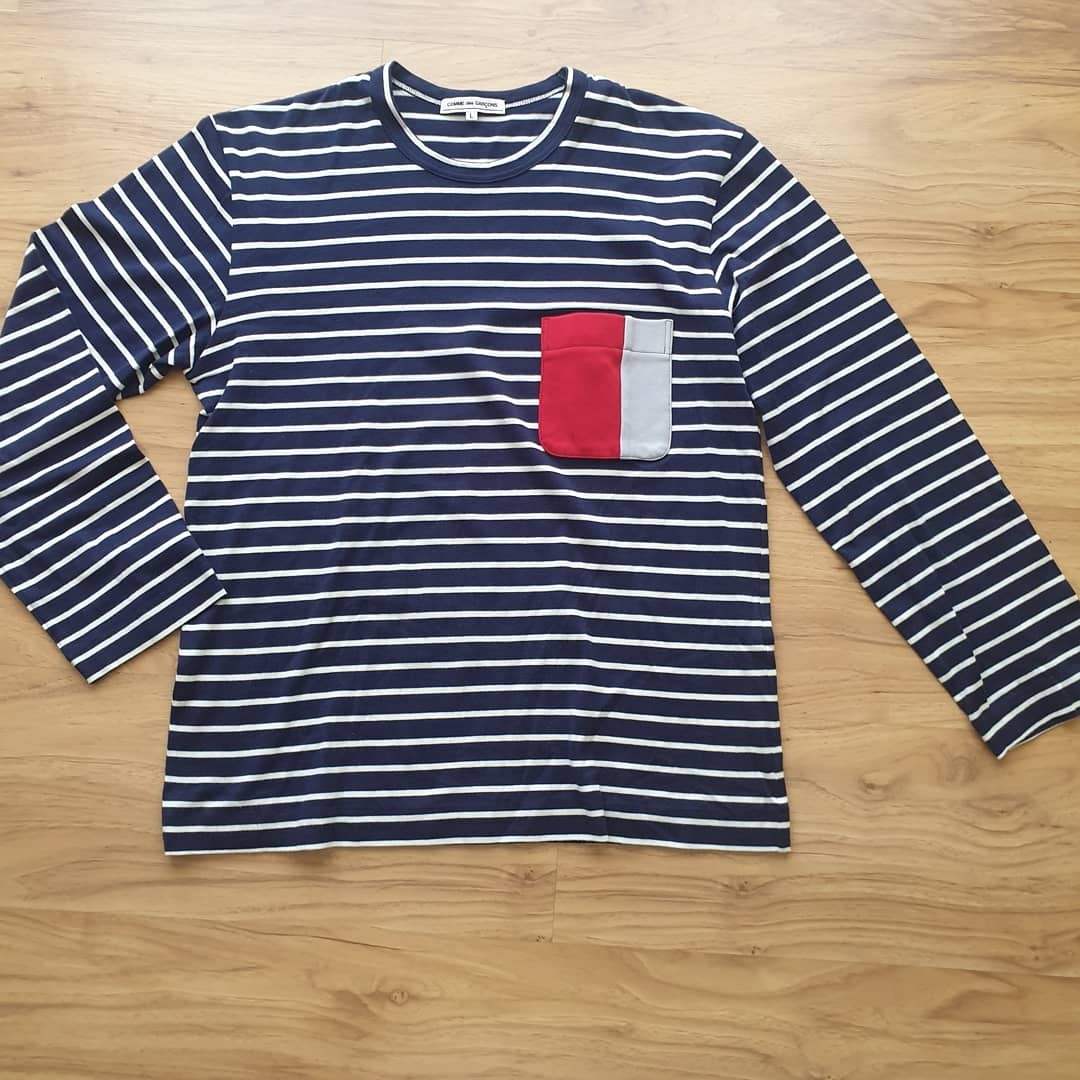 comme des garcons blue sweater