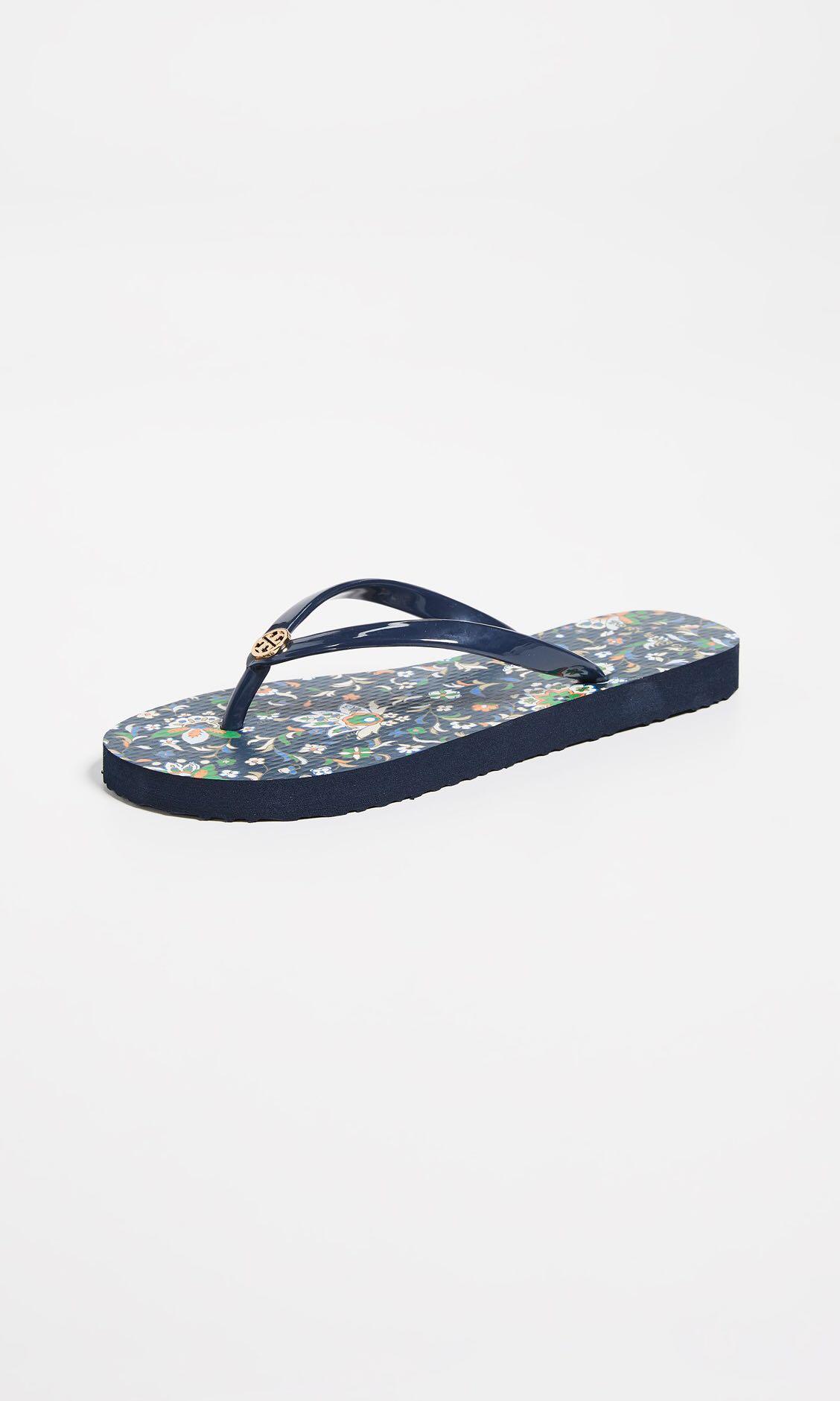 tory burch navy flip flops