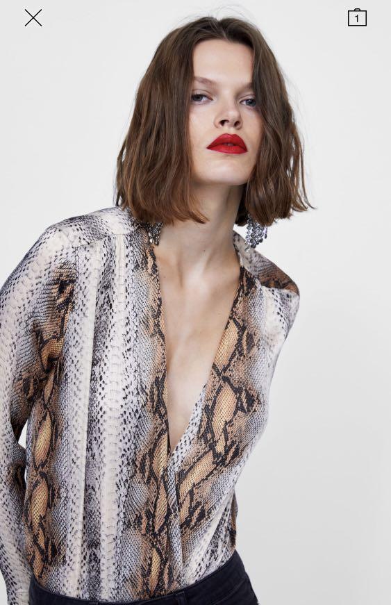 Snakeskin bodysuit zara new arrivals