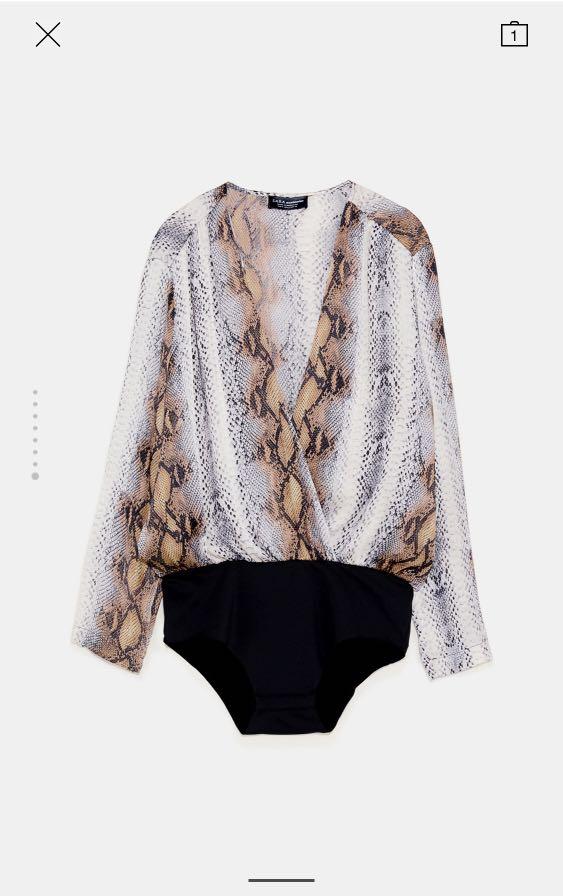 Zara snakeskin bodysuit cheap