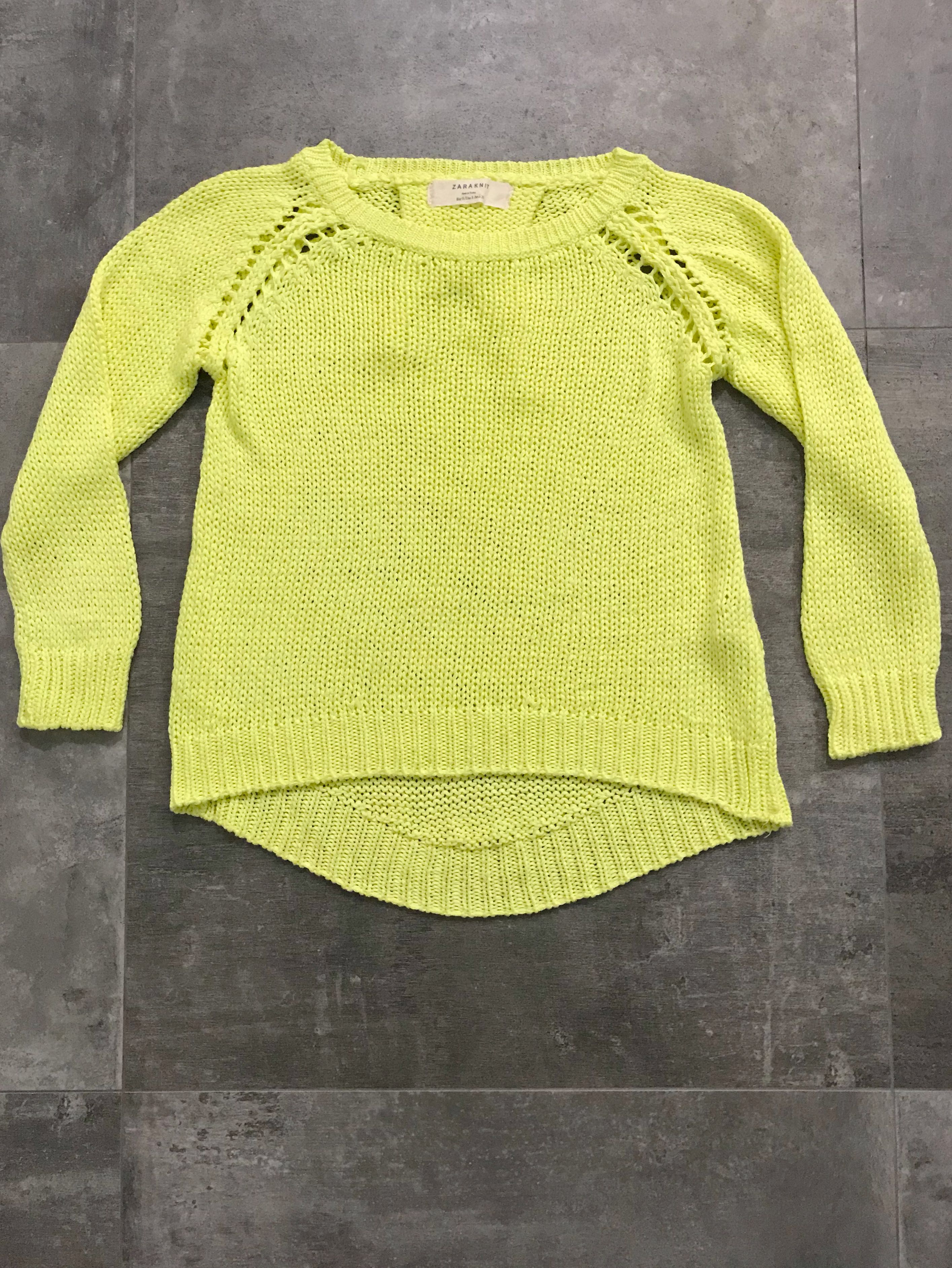 zara yellow knit sweater
