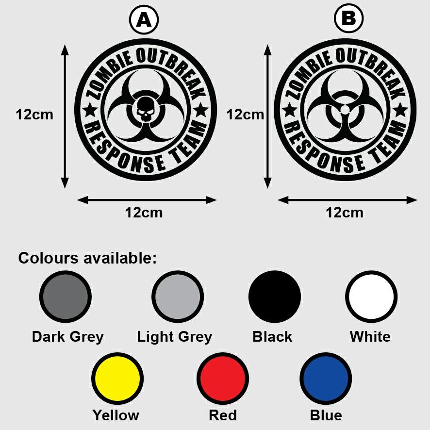 Red//Black Zombie Outbreak Response Team Sticker Die Cut Decal The Walking Dead
