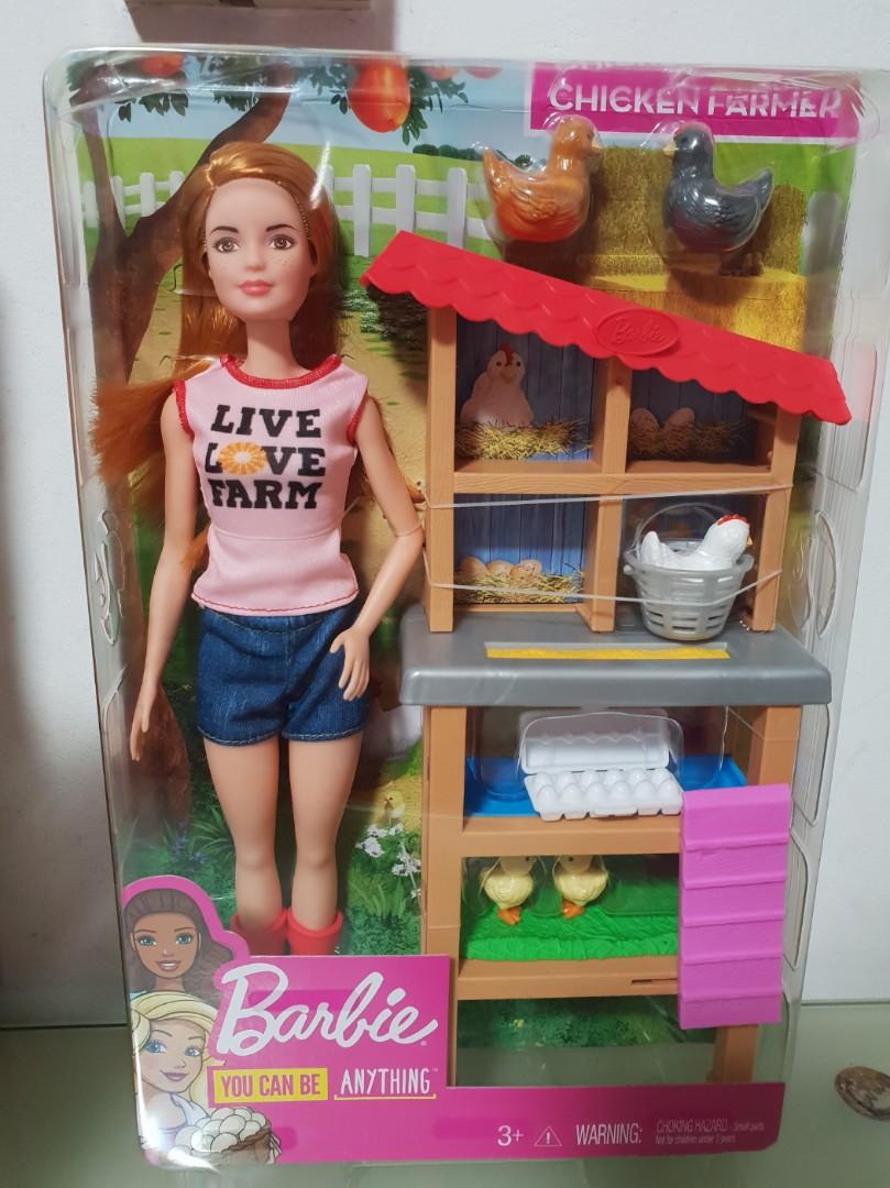 farmer barbie with chicken coop