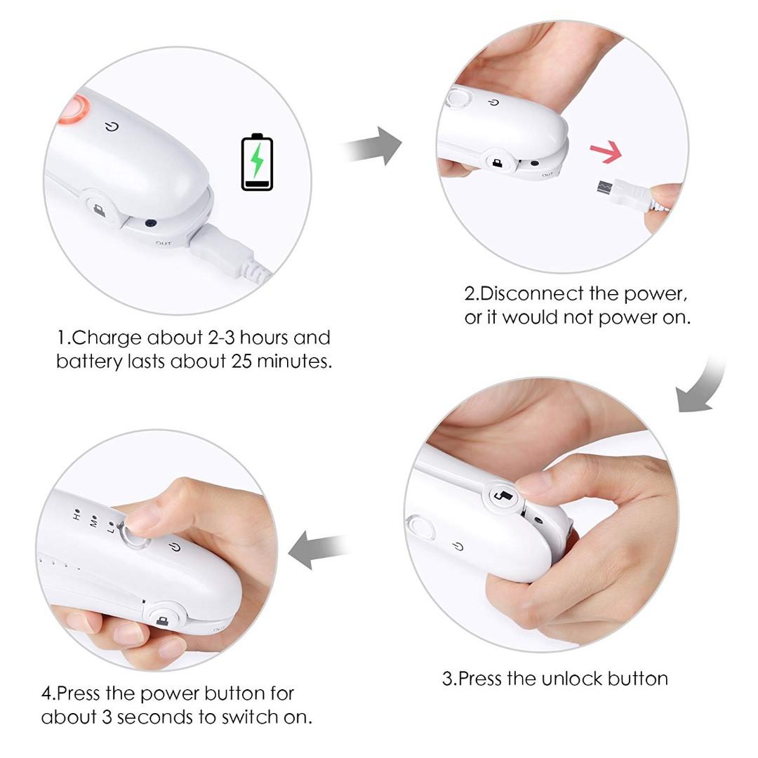 BNIB HUACHI Rechargeable Mini Flat Iron Cordless Travel Hair Straightener with Power Bank Function 2900mAh Brand New Boxed