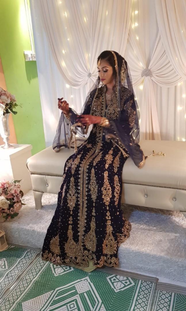 navy blue pakistani wedding dresses
