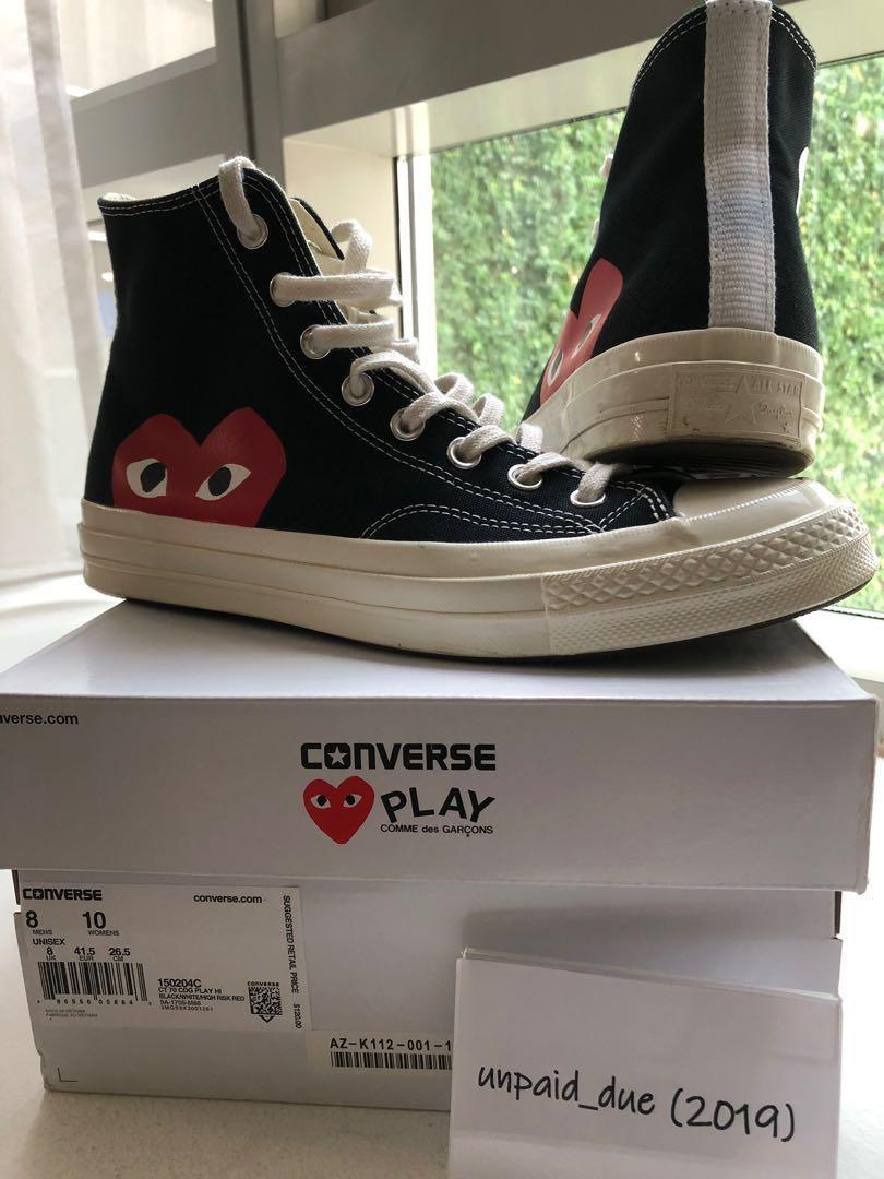 cdg converse size 8