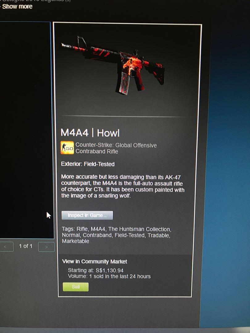 Csgo Skin M4a4 Howl Ft Toys Games Video Gaming In Game Products On Carousell M4a4 | howl was added to the game on may 1, 2014, as part of the huntsman collection, which was released alongside the hunt begins update. csgo skin m4a4 howl ft toys games