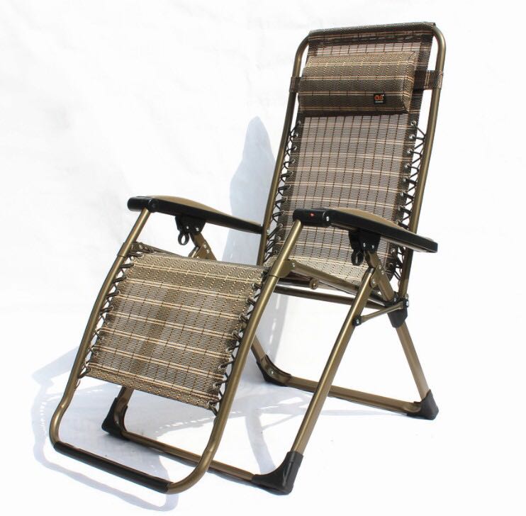 Folding Deck Chair Outdoor Camping Reclining Bed Intl Furniture Photo