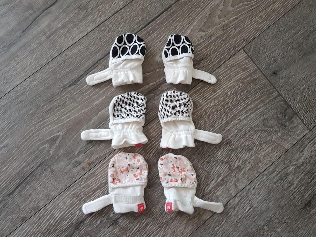 Baby scratch mittens with cheap velcro