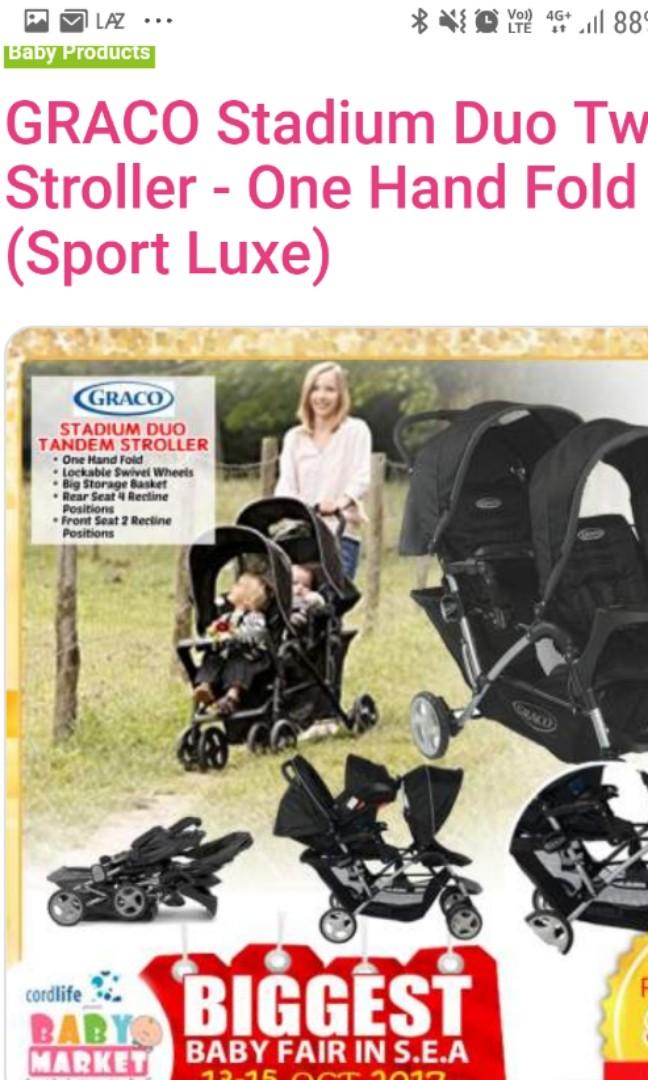 Graco stadium online duo front canopy