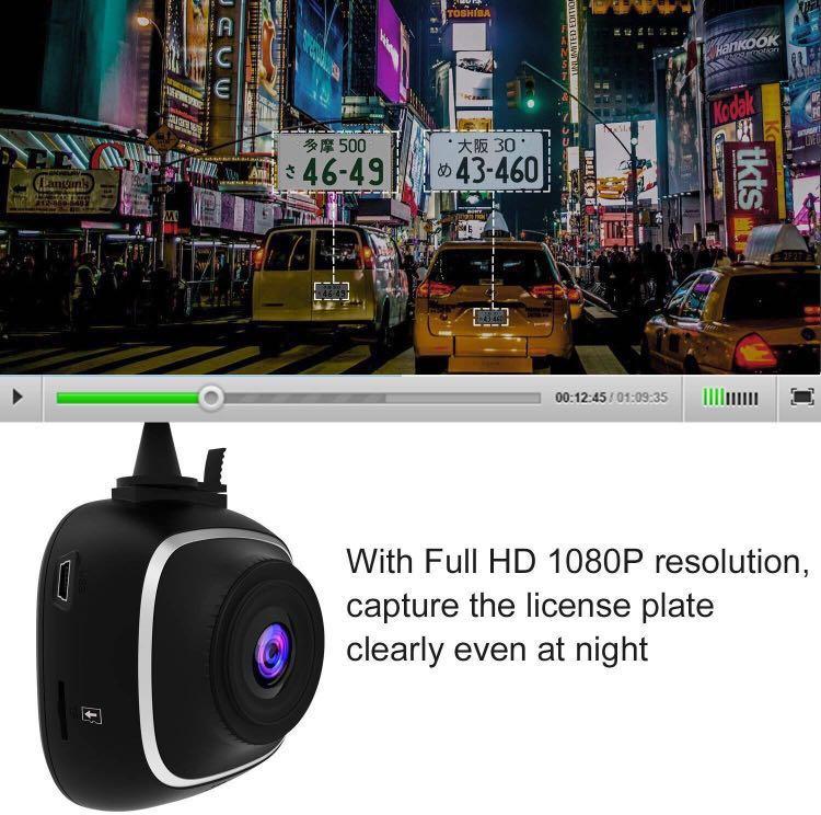 H. CHORTAU Mini Dash Cam Full HD 1080P Wide Angle, 1.5 inch Screen,Dashboard Camera, Car Camera