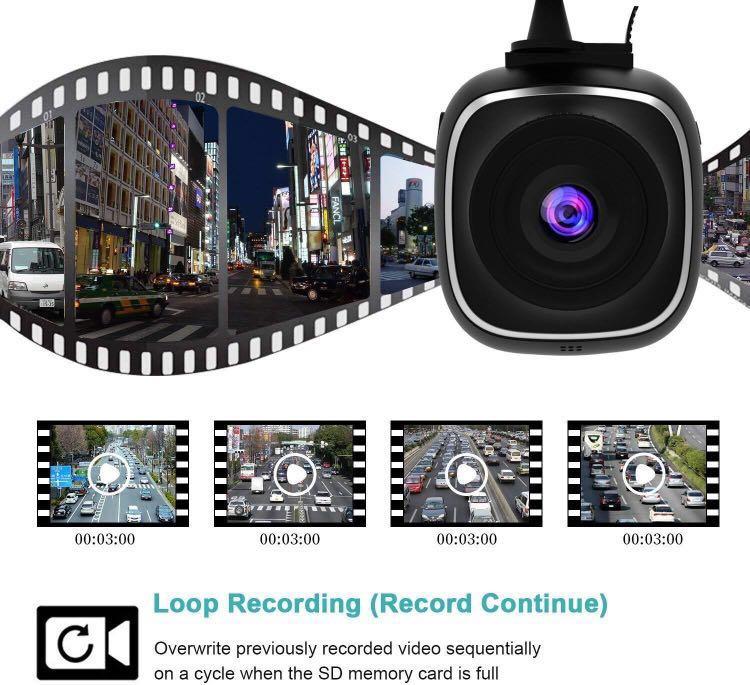 H. CHORTAU Mini Dash Cam Full HD 1080P Wide Angle, 1.5 inch Screen,Dashboard Camera, Car Camera