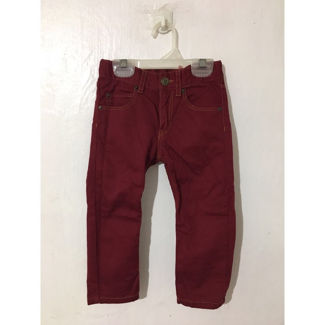 baby boy burgundy pants