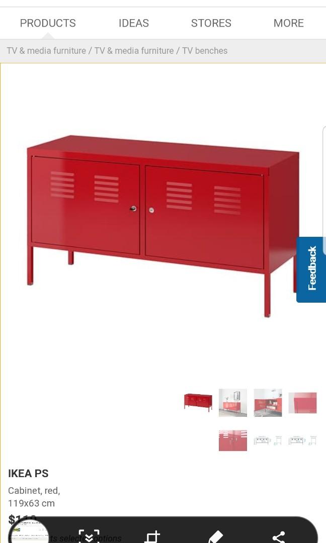 Ikea PS red cabinet with key, Furniture & Home Living, Furniture ...