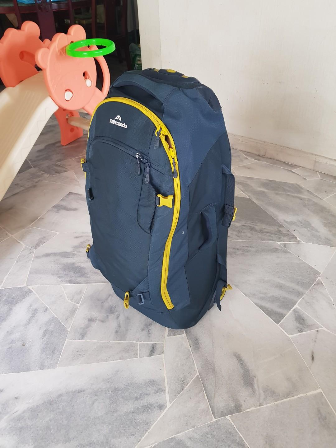 Kathmandu Hybrid 50L Backpack Harness Wheeled Travel Luggage Trolley