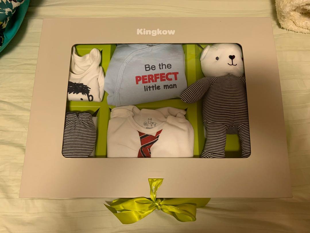 Kingkow　gift　嬰兒及小童流行時尚-　bear),　baby　set　兒童＆孕婦用品,　boy　toy　(2　mittens,　bib,　rompers,　Carousell