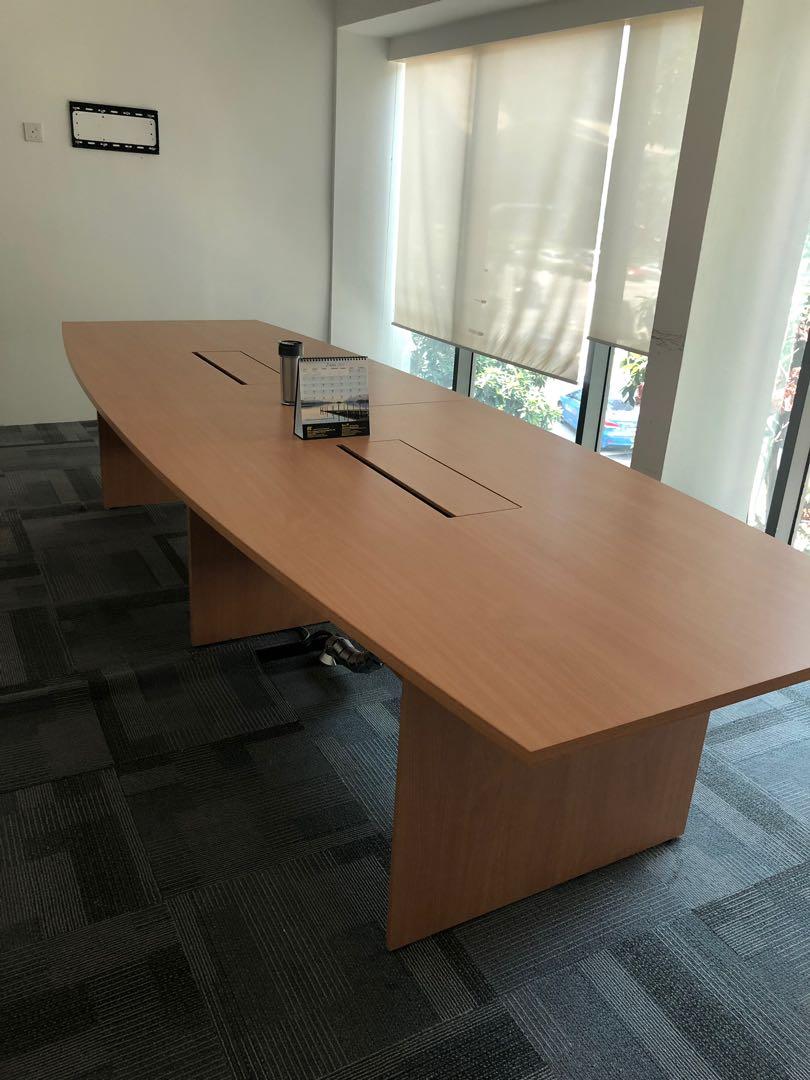 Long Office Table good for boardroom, Furniture & Home Living